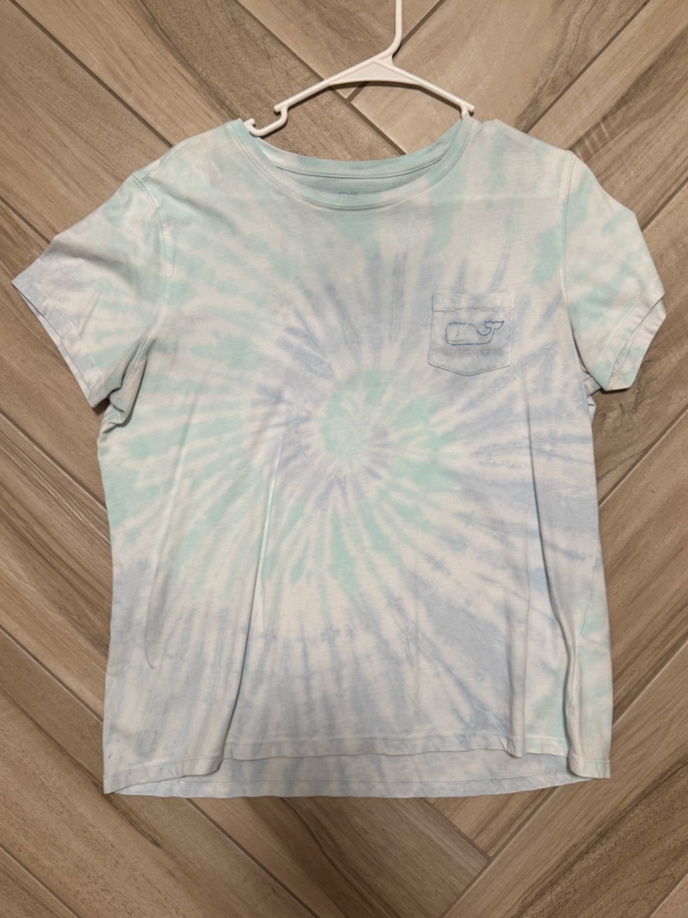 Vineyard Vines Pastel Tie-Dye Pocket Tee - Light Blue & Seafoam